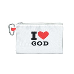 I Love God Canvas Cosmetic Bag (small) by ilovewhateva