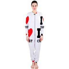 I Love Christ Onepiece Jumpsuit (ladies) by ilovewhateva