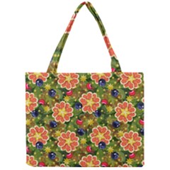 Fruits Star Blueberry Cherry Leaf Mini Tote Bag by Pakemis