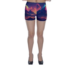 Mountain Sky Color Colorful Night Skinny Shorts