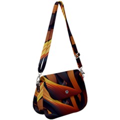 Swirls Abstract Watercolor Colorful Saddle Handbag