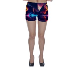 Mountain Color Colorful Love Art Skinny Shorts