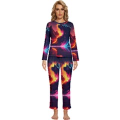 Mountain Color Colorful Love Art Womens  Long Sleeve Lightweight Pajamas Set by Ravend