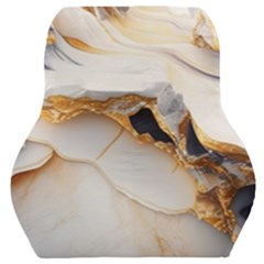 Marble Stone Abstract Gold White Car Seat Back Cushion  by Ravend
