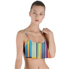 Colorful Rainbow Striped Pattern Layered Top Bikini Top  by Uceng