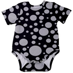 Black Circle Pattern Baby Short Sleeve Bodysuit by artworkshop