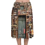 Books Velvet Flared Midi Skirt