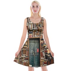 Books Reversible Velvet Sleeveless Dress by artworkshop