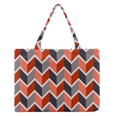 Colorful Zigzag Pattern Wallpaper Free Vector Zipper Medium Tote Bag by artworkshop
