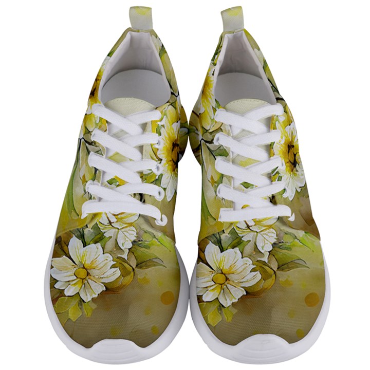 Watercolor Yellow And-white Flower Background Men s Lightweight Sports Shoes
