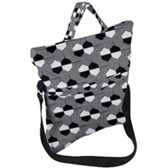 Geometric Pattern Line Form Texture Structure Fold Over Handle Tote Bag
