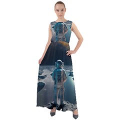 Ai Generated Space Astronaut Universe Moon Earth Chiffon Mesh Boho Maxi Dress