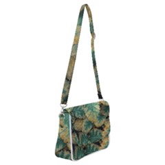 Colored Close Up Plants Leaves Pattern Shoulder Bag With Back Zipper by dflcprintsclothing