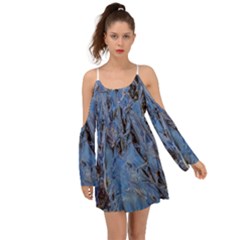 Blue Abstract Texture Print Boho Dress by dflcprintsclothing