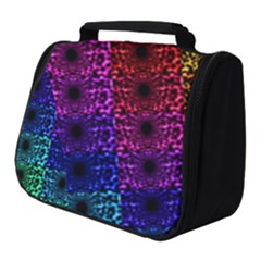 Rainbow Grid Form Abstract Background Graphic Full Print Travel Pouch (small) by Ravend