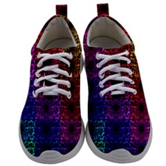 Rainbow Grid Form Abstract Background Graphic Mens Athletic Shoes by Ravend