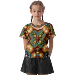 Background Abstract Fractal Annotation Texture Kids  Front Cut Tee by Ravend