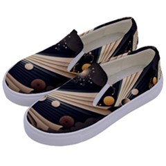 Space Futuristic Technology Digital Ai Generated Kids  Canvas Slip Ons