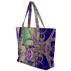 Fractal Abstract Digital Art Art Colorful Zip Up Canvas Bag by Ravend