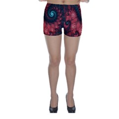 Fractal Spiral Vortex Pattern Art Digital Skinny Shorts