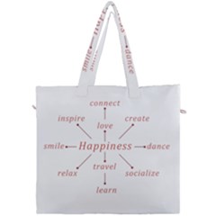 Happiness Typographic Style Concept Canvas Travel Bag by dflcprintsclothing