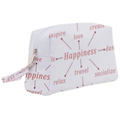 Happiness Typographic Style Concept Wristlet Pouch Bag (large) by dflcprintsclothing