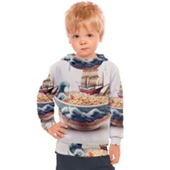 Ai Generated Noodles Pirate Chinese Food Food Kids  Hooded Pullover by danenraven
