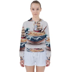 Ai Generated Noodles Pirate Chinese Food Food Women s Tie Up Sweat by danenraven