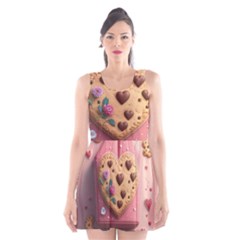 Cookies Valentine Heart Holiday Gift Love Scoop Neck Skater Dress by danenraven