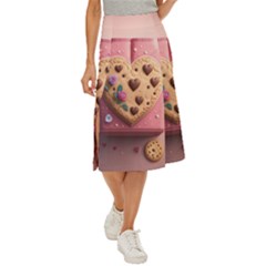 Cookies Valentine Heart Holiday Gift Love Midi Panel Skirt by danenraven