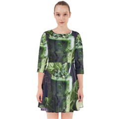 Ai Generated Drink Spinach Smooth Apple Ginger Smock Dress by danenraven