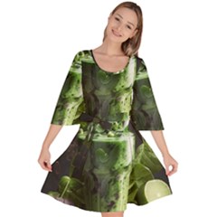 Ai Generated Drink Spinach Smooth Apple Ginger Velour Kimono Dress by danenraven
