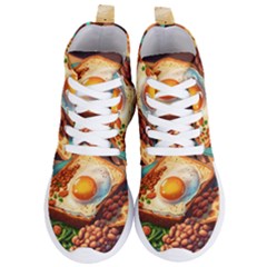 Ai Generated Breakfast Egg Beans Toast Plate Women s Lightweight High Top Sneakers by danenraven
