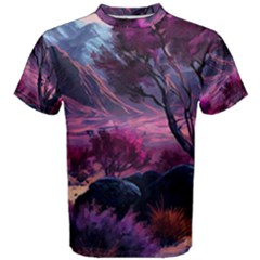 Landscape Landscape Painting Purple Purple Trees Men s Cotton Tee by danenraven