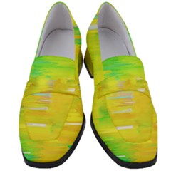 Colorful Multicolored Maximalist Abstract Design Women s Chunky Heel Loafers by dflcprintsclothing