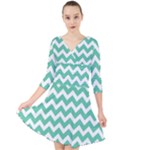 Chevron Pattern Gifts Quarter Sleeve Front Wrap Dress