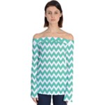 Chevron Pattern Gifts Off Shoulder Long Sleeve Top