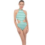 Chevron Pattern Gifts Halter Side Cut Swimsuit