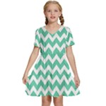 Chevron Pattern Gifts Kids  Short Sleeve Tiered Mini Dress