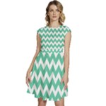 Chevron Pattern Gifts Cap Sleeve High Waist Dress