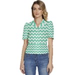 Chevron Pattern Gifts Puffed Short Sleeve Button Up Jacket