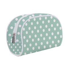 Light Blue And White Polka Dots Make Up Case (small) by GardenOfOphir