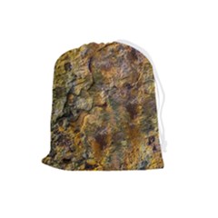 Rusty Orange Abstract Surface Drawstring Pouch (large) by dflcprintsclothing