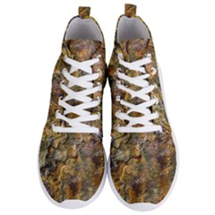 Rusty Orange Abstract Surface Men s Lightweight High Top Sneakers by dflcprintsclothing