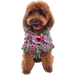 Cute Watercolor Flowers And Foliage Dog Coat by GardenOfOphir