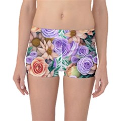 Cheerful And Captivating Watercolor Flowers Boyleg Bikini Bottoms by GardenOfOphir