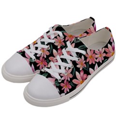 Classy Botanicals – Watercolor Flowers Botanical Women s Low Top Canvas Sneakers by GardenOfOphir