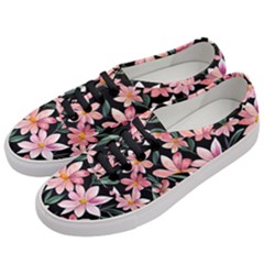 Classy Botanicals – Watercolor Flowers Botanical Women s Classic Low Top Sneakers by GardenOfOphir