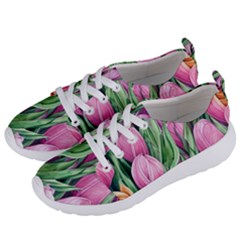 Cheerful Watercolor Flowers Women s Lightweight Sports Shoes by GardenOfOphir