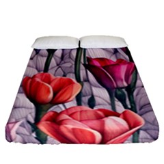 Color-infused Watercolor Flowers Fitted Sheet (queen Size) by GardenOfOphir
